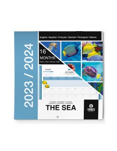 Calendario de Pared – 16 Meses (septiembre 2023 a diciembre 2024) Temática del Mar