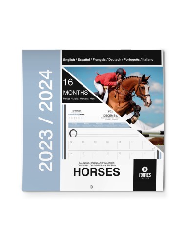 Calendario de Pared - 16 Meses – ilustraciones de caballos
